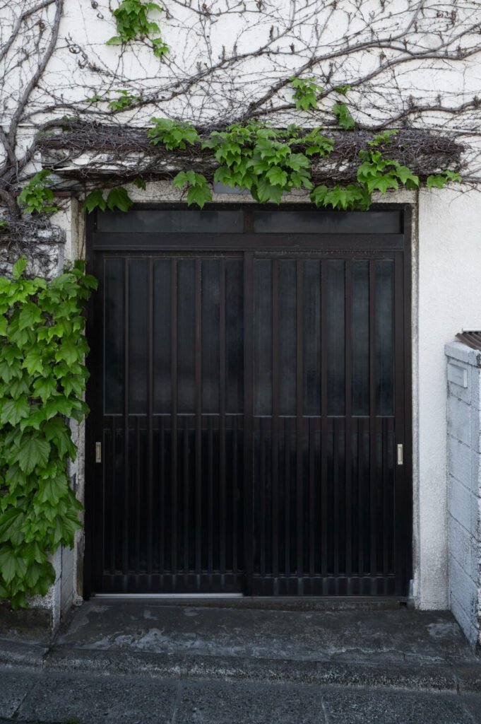 portón de hierro de negro