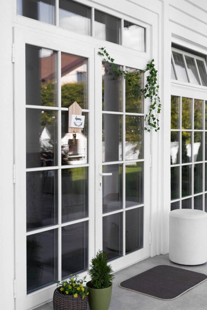 Puerta con perfiles de pvc para el hogar u oficina